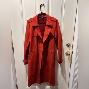 Faux Suede Duster Jacket RUST Medium Forever 21